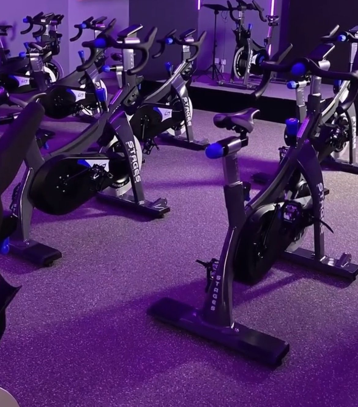 Cycling area at FitHub ladies gym in Dubai.