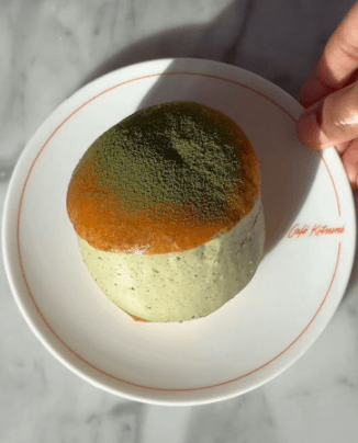Matcha Ice Cream Cafe Kitsune, featured on the matcha menu 