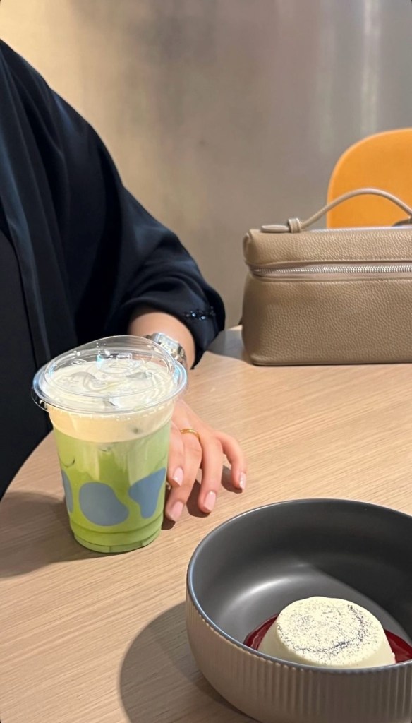 Vanilla foam matcha latte from the matcha menu 